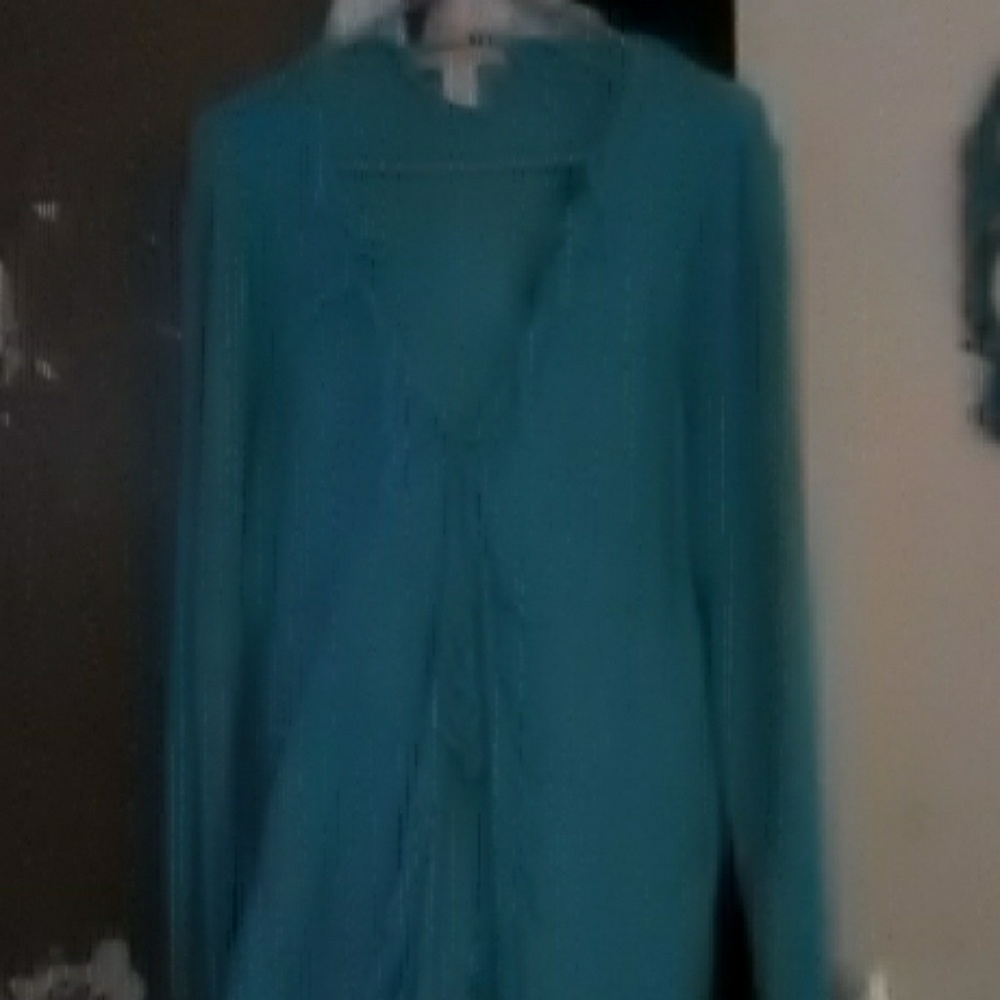 Sweater turquoise and fringy